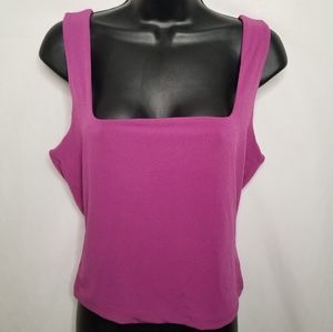 Leith cropped tank top square neckline